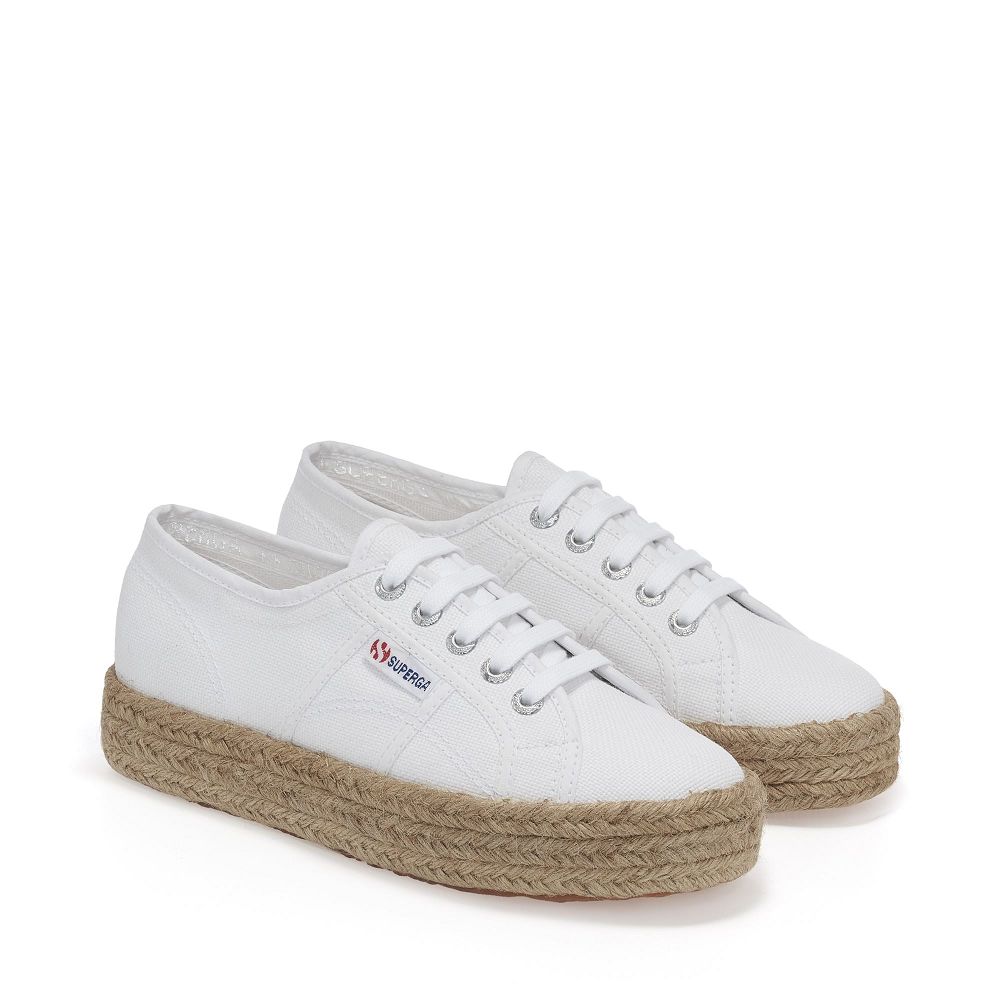 Superga 2730 Rope White Platform Sneakers - Women's Sneakers USA | US9698034